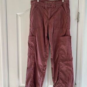 American Eagle Outfitters Women's Burgundy Wide Leg Jeans